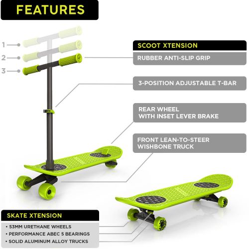  Morfboard MorfBoard Skate & Scoot Combo Set includes Board + Scoot Xtension + Skate Xtension