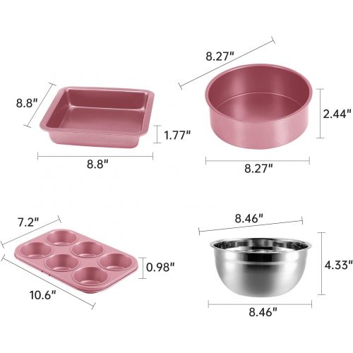  [아마존베스트]Morfakit Complete Cake Baking Set Bakery Tools for Beginner Adults Baking sheets bakeware sets baking tools Best Gift Idea for Boys and Girls, Pink