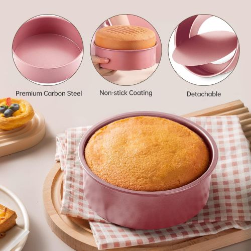  [아마존베스트]Morfakit Complete Cake Baking Set Bakery Tools for Beginner Adults Baking sheets bakeware sets baking tools Best Gift Idea for Boys and Girls, Pink