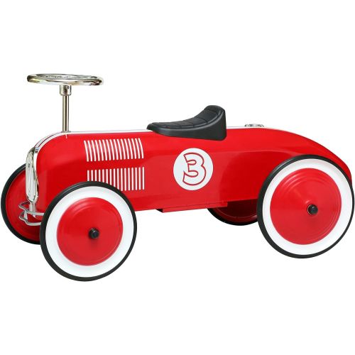  Morgan Cycle Stripe Racer Foot to Floor Childs Ride On Car, Red