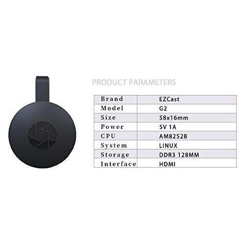  Morjava D2 EZCast 4K x 2K 1080P HDMI WiFi Display Dongle Receiver 2.4G5G Dual Band H.265 4K Decoding Stick Support MiraCast AirPlay DLNA