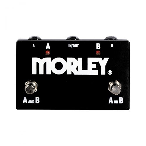  Morley},description:This rugged footswitch lets you choose between 2 inputs or 2 outputs. It can also mix 2 mono inputs or split an input to 2 outputs at once. LED indicators.