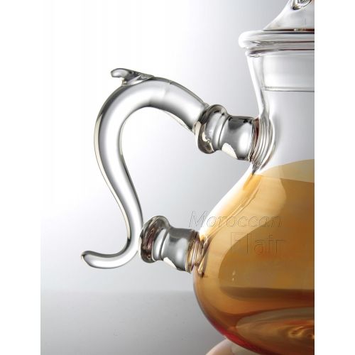  Moroccan Flair Amber Glass Tea Pot