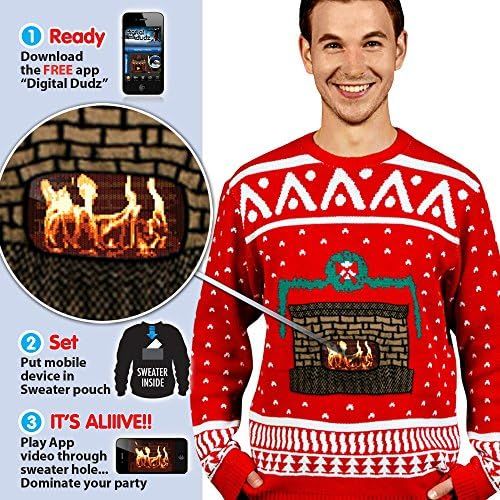  할로윈 용품Morph Mens Digital Dudz Fireplace Ugly Christmas Sweater