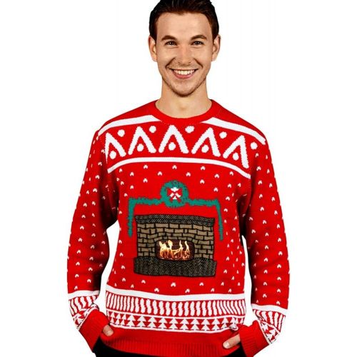  할로윈 용품Morph Mens Digital Dudz Fireplace Ugly Christmas Sweater