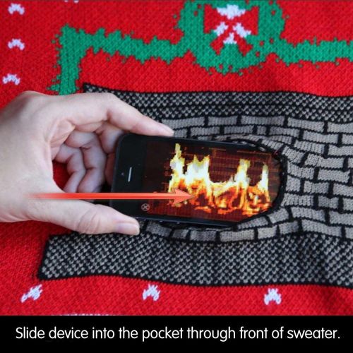  할로윈 용품Morph Mens Digital Dudz Fireplace Ugly Christmas Sweater