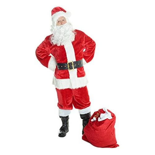  Morph Mens Santa Claus Costume Father Christmas Suit for Men Festive Outfit