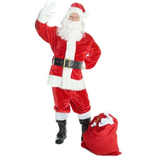  Morph Mens Santa Claus Costume Father Christmas Suit for Men Festive Outfit
