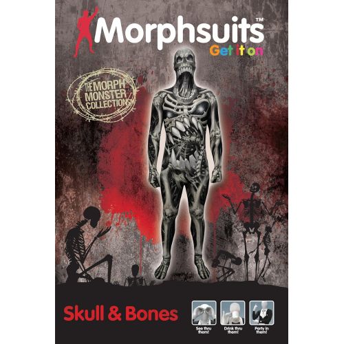  할로윈 용품Morphsuits Official Adults Skull & Bones Monster Skeleton Fancy Dress Costume