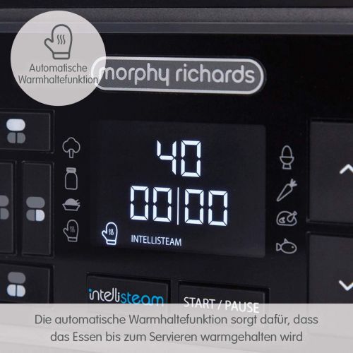 Morphy Richards 470006EE Der Dampfgar-Profi fuer Ihre Kueche, 1600, Edelstahl, 6.8 liters