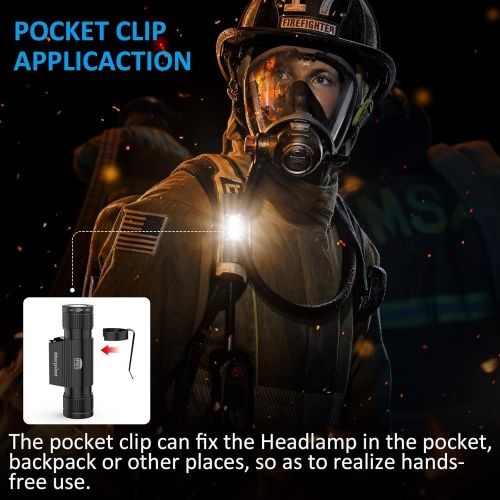  morpilot Headlamp, 1200 Lumens USB Rechargeable Head Lamps, IPX 65 Waterproof Headlight with Adjustable Headband, 5 Modes Led Headlamp Flashlight for Outdoor Camping Hiking Hard Ha