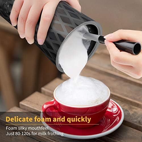  [아마존베스트]Electric Milk Frother, Automatic Morpilot Milk Frother | Milk Warmer with a Button of 4 Modes for Density and Liquid Hot and Cold Milk Froth | Milk Warming, 400W 240 ml
