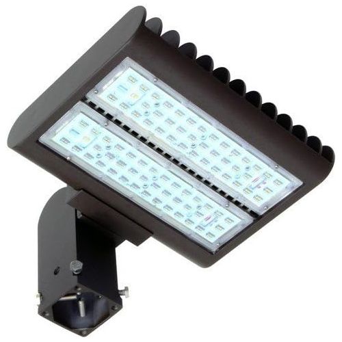  Morris 71561 80W 5000K LED Flat Panel Flood Area Light with Slipfitter Mount, 9064 lm, 120-277V, Bronze