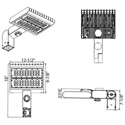  Morris 71561 80W 5000K LED Flat Panel Flood Area Light with Slipfitter Mount, 9064 lm, 120-277V, Bronze