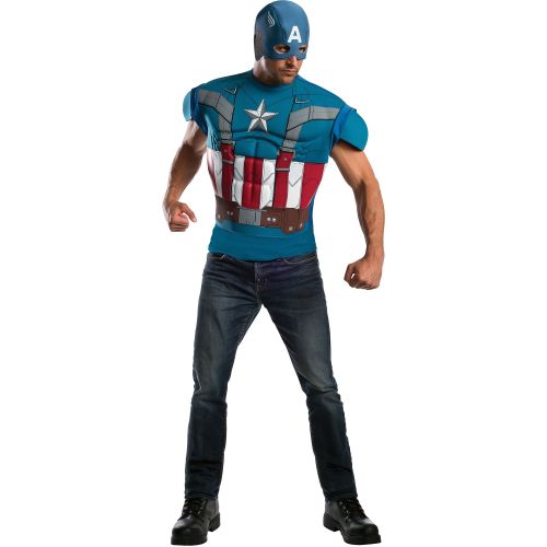  Morris Costumes Retro Captain America Muscle Adult Halloween Costume