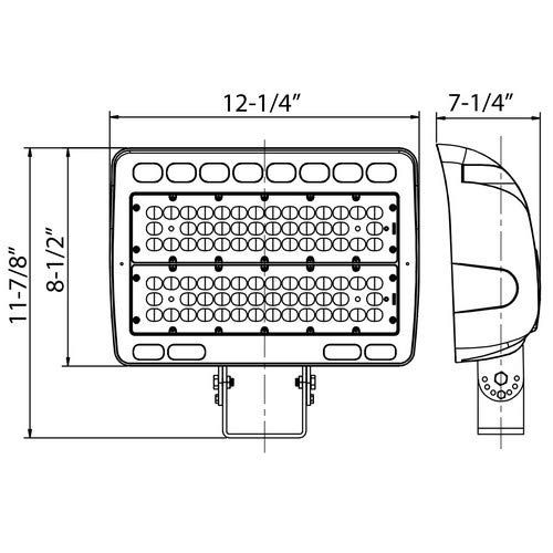  Morris Products Morris 71147A LED ECO-Flood Light with Trunnion 150W 17993 lm 347-480V 5000K Bronze