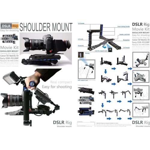  Morros DSLR Rig Shoulder Mount Rig Stabilizer for DSLR Cameras and Camcorders