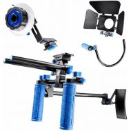 Morros Professional DSLR shoulder mount rig with Follow Focus and Matte Box and Top Handle for All DSLR Cameras and Video Camcorders