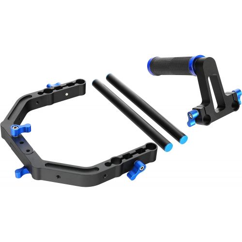  Morros Professional Camera Rig Support C Shaped With Hand Grip Handle and Two Standard 15mm Rods