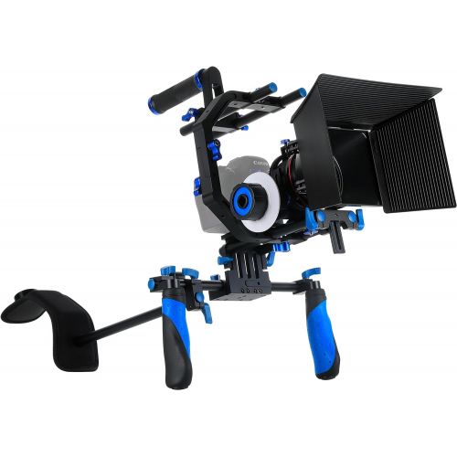  Morros DSLR Rig Movie Kit Shoulder Mount Rig with Follow Focus and Matte Box and Top Handle for All DSLR Cameras and Video Camcorders