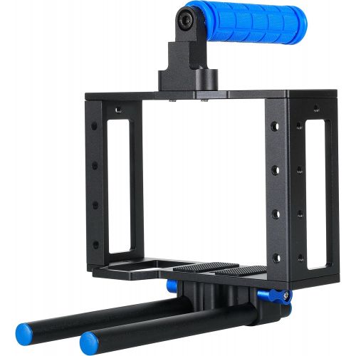  Morros Pro 5D Mark II Rig Cage+Top Handle+15mm Aluminum Rod Block Plate+Follow Focus+Matte Box For DSLR CameraVideo and Camcorders