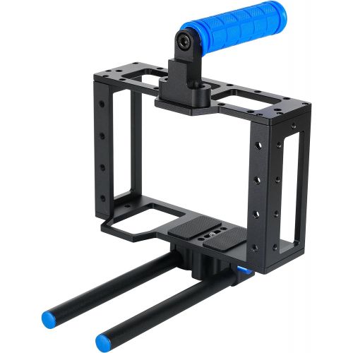  Morros Pro 5D Mark II Rig Cage+Top Handle+15mm Aluminum Rod Block Plate+Follow Focus+Matte Box For DSLR CameraVideo and Camcorders