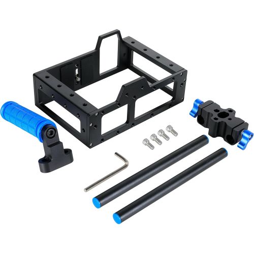  Morros Pro 5D Mark II Rig Cage+Top Handle+15mm Aluminum Rod Block Plate+Follow Focus+Matte Box For DSLR CameraVideo and Camcorders