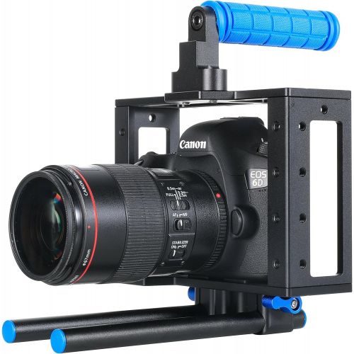  Morros Pro 5D Mark II Rig Cage+Top Handle+15mm Aluminum Rod Block Plate+Follow Focus+Matte Box For DSLR CameraVideo and Camcorders