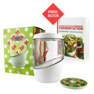 Mortier Pilon - 5L Glass Fermentation Crock + FREE recipe book - Make Easy Homemade Fermented Foods (kimchi, pickles, sauerkraut, organic vegetables)