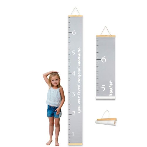  Morxy Growth Chart for Kids, Height Chart Height Measurement for Wall- Canvas Gray