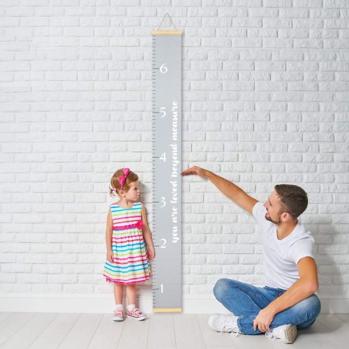  Morxy Growth Chart for Kids, Height Chart Height Measurement for Wall- Canvas Gray
