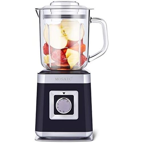  MOSAIC Mini Blender with 800 ml Glass Container, BPA Free, Crush Ice Function, 5 Speeds Smoothie Blender Grinder and Ice Crushing Machine