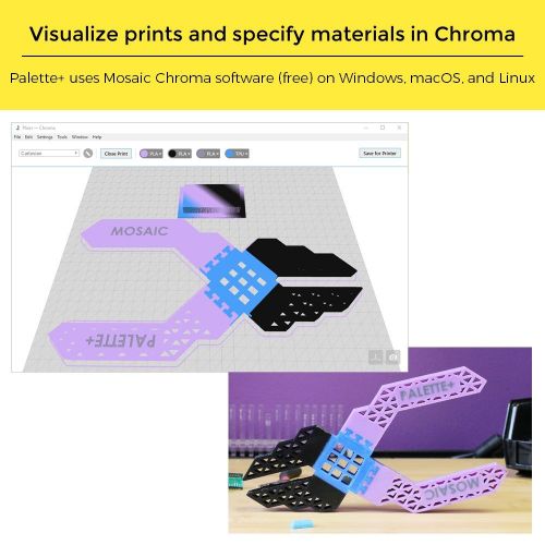  Mosaic Manufacturing Mosaic Palette+ for multi-material 3D printing on 1.75mm printers | PLA, PETG, colorful, soluble, flexible | No mods to printer | 1-hr setup & calibration | Free software