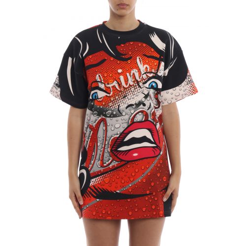  Moschino Drink print jersey dress