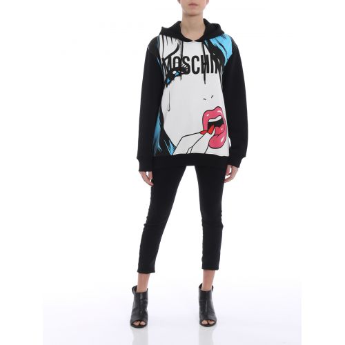  Moschinoeyes print hoodie