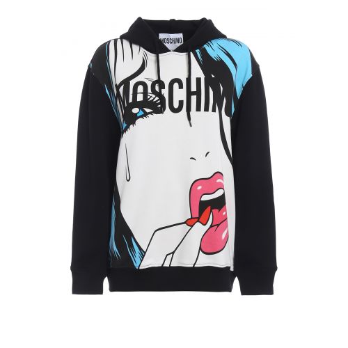  Moschinoeyes print hoodie