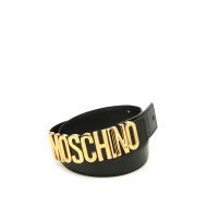 Moschino Logo lettering calf leather belt