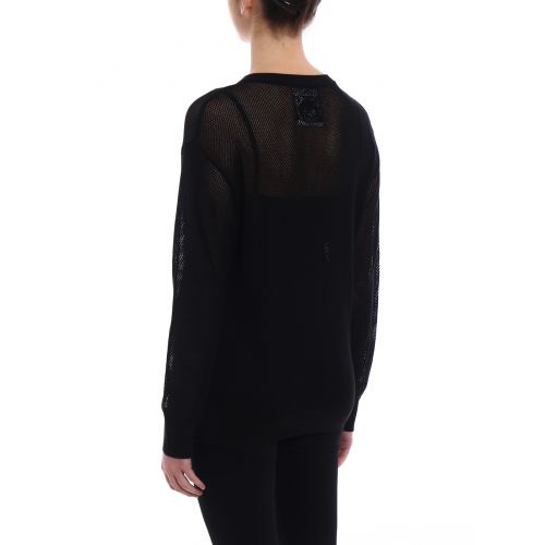  Moschino See-through intarsia black sweater