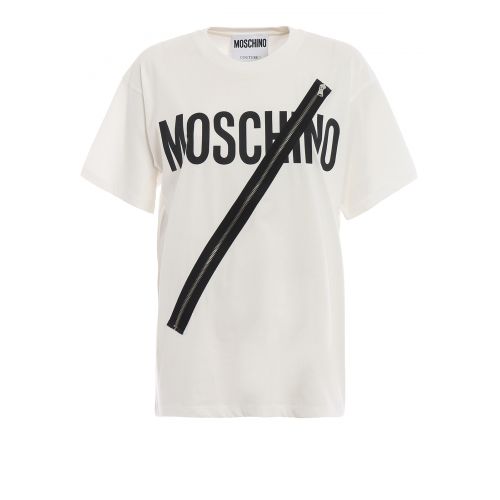  Moschino Zipper embellished cotton Tee