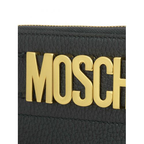  Moschino Black leather wallet with logo