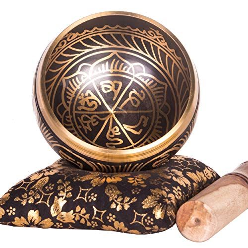  Moscow-Mix Tibetan Singing Bowl Set - HandCrafted Antique Tibetan Singing Bowl Set - Great for Meditation, Healing Relaxation Therapy, Stress & Anxiety Relief, Chakra Healing - Best Gift Prod명상종 싱잉볼