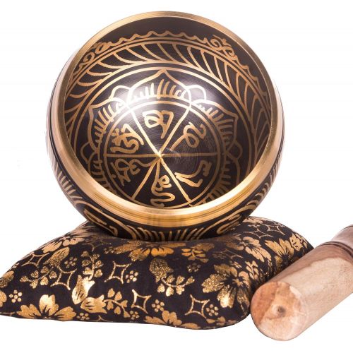  Moscow-Mix Tibetan Singing Bowl Set - HandCrafted Antique Tibetan Singing Bowl Set - Great for Meditation, Healing Relaxation Therapy, Stress & Anxiety Relief, Chakra Healing - Best Gift Prod명상종 싱잉볼