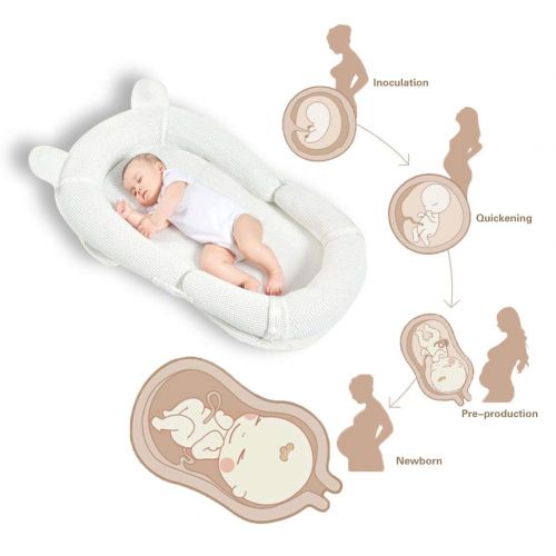  [아마존 핫딜]  [아마존핫딜]Mosebears Baby Lounger, Newborn Lounger Portable Super Soft and Breathable Baby Nest Bassinet Machine Washable Co Sleeping for baby 0-2 Years