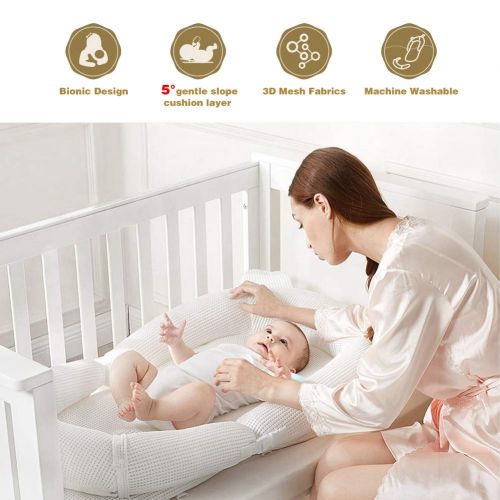  [아마존 핫딜]  [아마존핫딜]Mosebears Baby Lounger, Newborn Lounger Portable Super Soft and Breathable Baby Nest Bassinet Machine Washable Co Sleeping for baby 0-2 Years