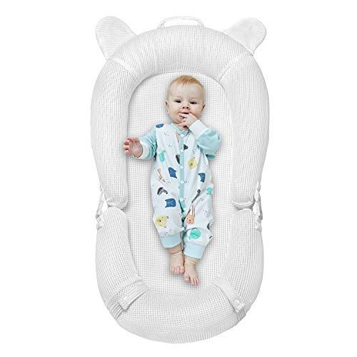  [아마존베스트]Mosebears Baby Lounger, Newborn Lounger Portable Super Soft and Breathable Baby Nest Bassinet Machine Washable Co Sleeping for baby 0-2 Years