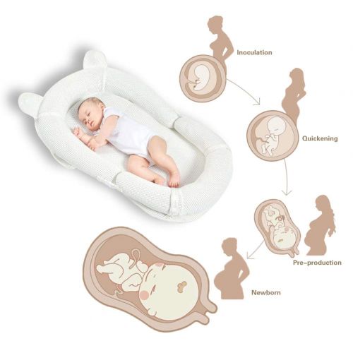  [아마존베스트]Mosebears Baby Lounger, Newborn Lounger Portable Super Soft and Breathable Baby Nest Bassinet Machine Washable Co Sleeping for baby 0-2 Years
