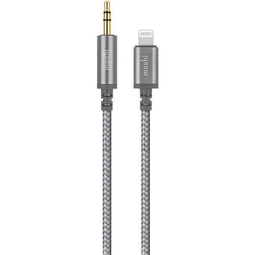  Moshi Integra Aux Cable with Lightning Connector (4', Gray)