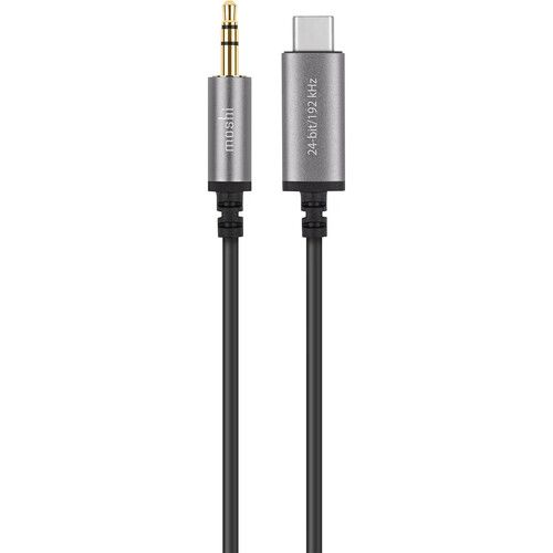  Moshi Aux to USB-C Cable DAC (4', Black)