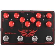 Moskyaudio Red FOX Multieffects 4-in-1 Multi-functional Guitar Effect Pedal with Overdrive, LOOP, Chorus and Delay Effects