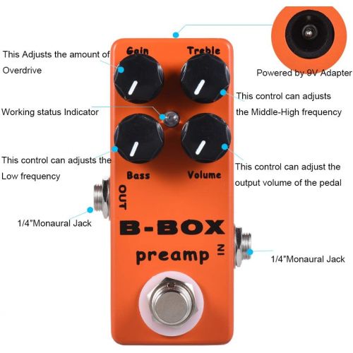  Moskyaudio Mosky Mini B-Box Preamp Pedal Electric Guitar Effect with Overdrive Function